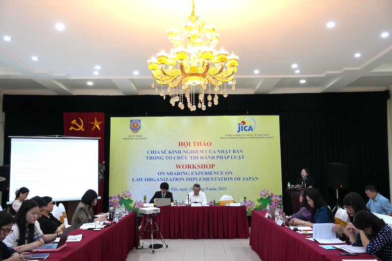 Hội thảo “Chia sẻ kinh nghiệm của Nhật Bản trong tổ chức thi hành pháp luật”